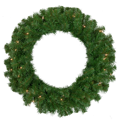 Pre-Lit Deluxe Dorchester Pine Artificial Christmas Wreath - 24" - Clear Lights - IMAGE 1