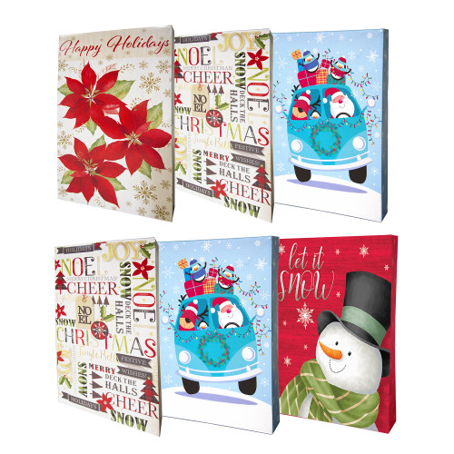 Pack of 6 Large Christmas Holiday Gift Box Assortment - IMAGE 1