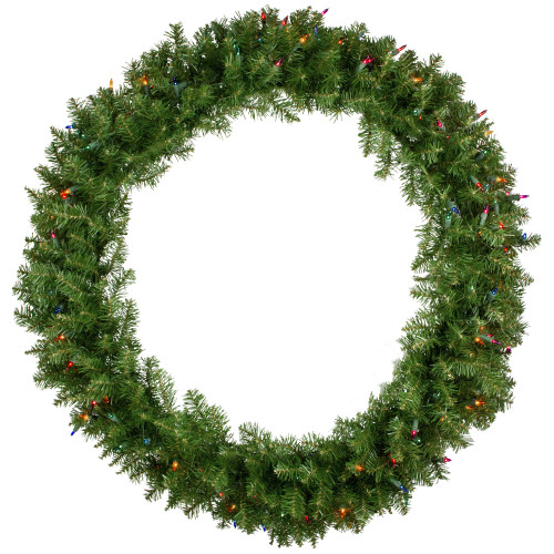 Pre-Lit Rockwood Pine Artificial Christmas Wreath - 36" - Multi Lights - IMAGE 1