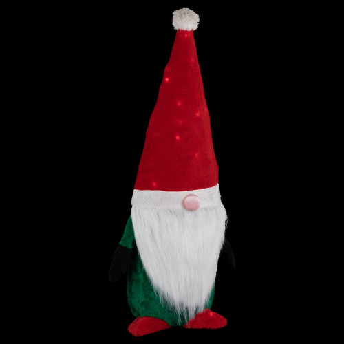 Lighted Red and Green Christmas Gnome Yard Decoration, 35-inch - IMAGE 1