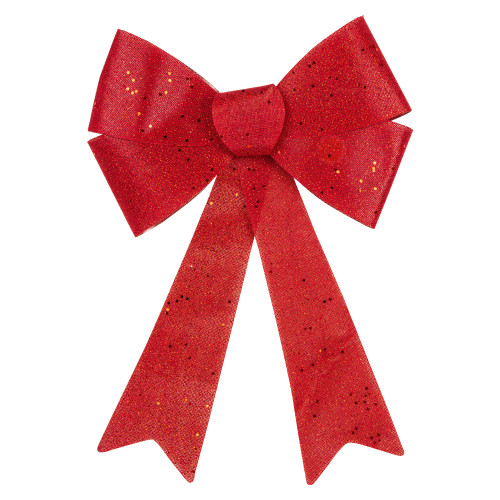 LED Lighted Sequin Christmas Bow Decoration - 16" - Color Changing Lights - IMAGE 1
