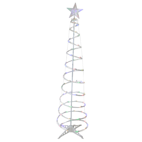 6ft LED Lighted Spiral Cone Tree Outdoor Christmas Decoration, Multi Lights - IMAGE 1