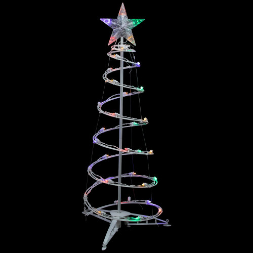 LED Lighted Spiral Cone Tree Outdoor Christmas Decoration - Multi Lights - 3' - IMAGE 1