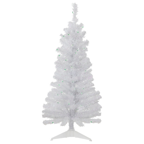 Pre-Lit Medium Rockport White Pine Artificial Christmas Tree - 4' - Green Lights - IMAGE 1