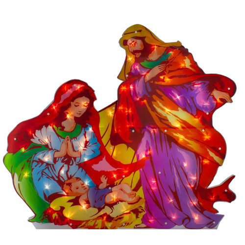 Lighted Holy Family Nativity Scene Christmas Outdoor Decoration - 38" - Clear Lights - IMAGE 1