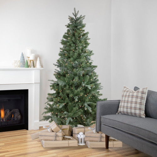 Real Touch™ Pre-Lit Slim Granville Fraser Fir Artificial Christmas Tree - 7.5' - Clear Lights - IMAGE 1