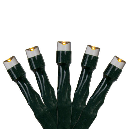 LED Micro Wide Angle Christmas Lights - Warm White - 32' Green Wire - 50ct - IMAGE 1