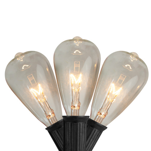 Edison Style Indoor Outdoor Patio Light Set - Clear -  9' Black Wire - 10ct - IMAGE 1