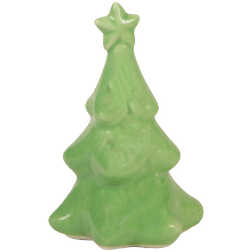4.5" Green Ceramic Tree Christmas Decoration - IMAGE 1