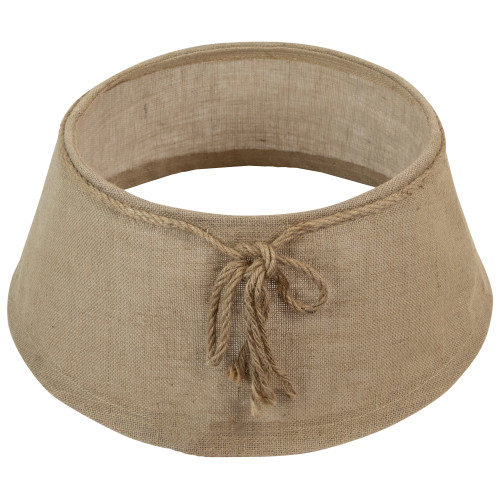 22" Beige Burlap with Rope Christmas Tree Collar - IMAGE 1