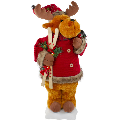 24" Lighted and Animated Musical Moose Christmas Figure - IMAGE 1