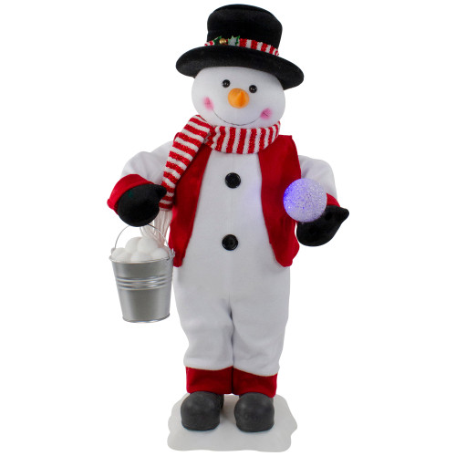 Lighted and Animated Musical Standing Snowman Christmas Figure - 24" - IMAGE 1