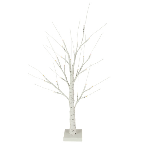 LED Lighted Birch Twig Christmas Tree - 24" -White - Warm White - IMAGE 1