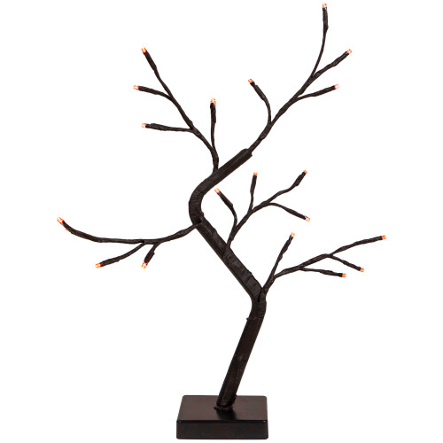 Pre-Lit LED Halloween Twig Tree - Black - 15" - Orange Lights - IMAGE 1