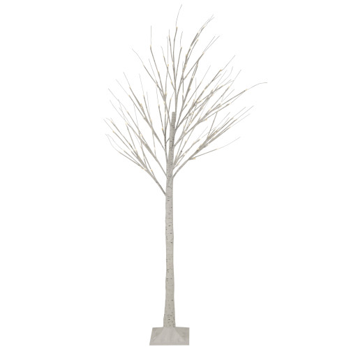6' LED Lighted White Christmas Twig Tree - Warm White Lights - IMAGE 1