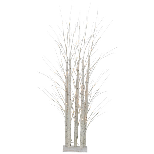 4' LED Lighted White Birch Twig Tree Cluster Christmas Decoration - IMAGE 1