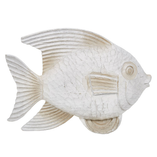 Coastal Fish Tabletop Figurine - 13.5" - White - IMAGE 1