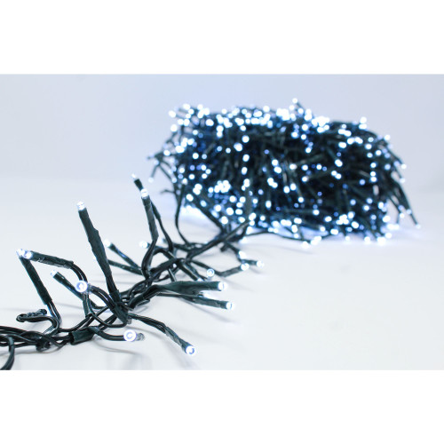 LED Wide Angle Fire Cracker Christmas String Lights - Cool White - 37 ft Green Wire - 1500ct - IMAGE 1