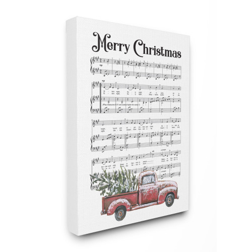 White and Black "Merry Christmas" Composition Stretched Canvas Wall Art 20" x 16" - IMAGE 1