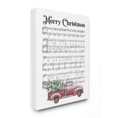 White and Black "Merry Christmas" Super Oversized Stretched Canvas Wall Art 48" x 36" - IMAGE 1