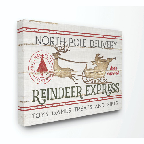 Red and Black North Pole Delivery Christmas XXL Stretched Canvas Wall Art 30" x 40" - IMAGE 1