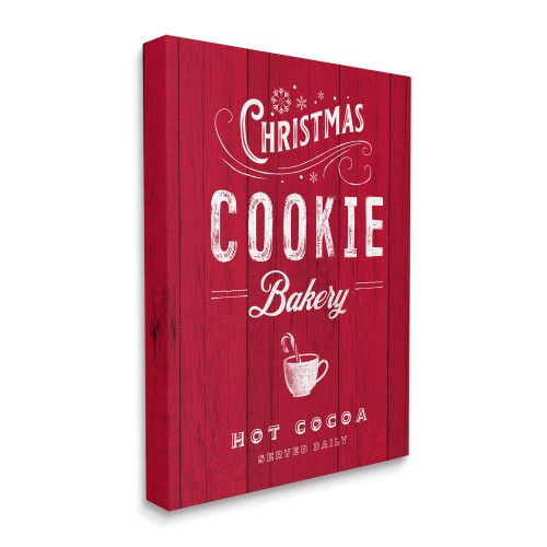 Red and White Christmas Cookie Bakery Festive Cocoa Rectangular Canvas Wall Art 20" x 16" - IMAGE 1