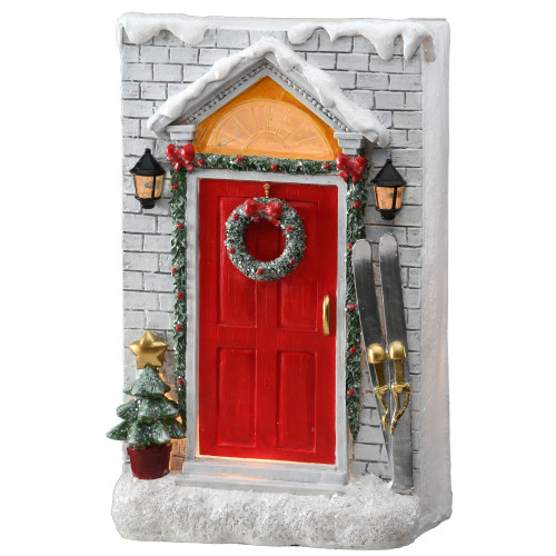 10" Lighted Front Door Christmas Tabletop Decor - IMAGE 1