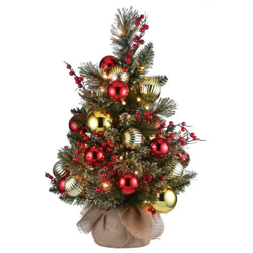 2' Pre-Lit Potted Dakota Pine Artificial Christmas Tree, Warm White Lights - IMAGE 1