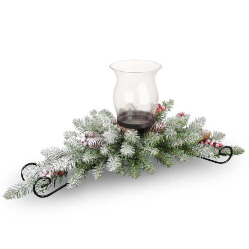 30" Dunhill Fir Artificial Christmas Centerpiece and Candle Holder - IMAGE 1