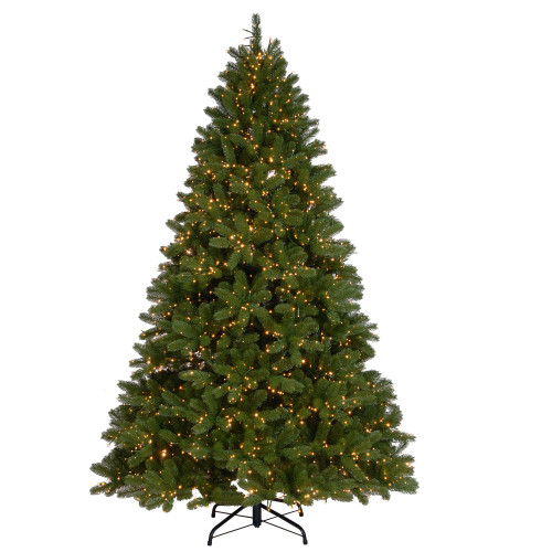 7.5’ Pre-Lit Downswept Douglas Fir Medium Artificial Christmas Tree, Multicolor LED Lights - IMAGE 1