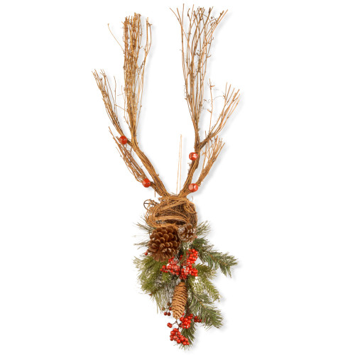 35" Pine Cones and Berries Christmas Wall Decoration - IMAGE 1