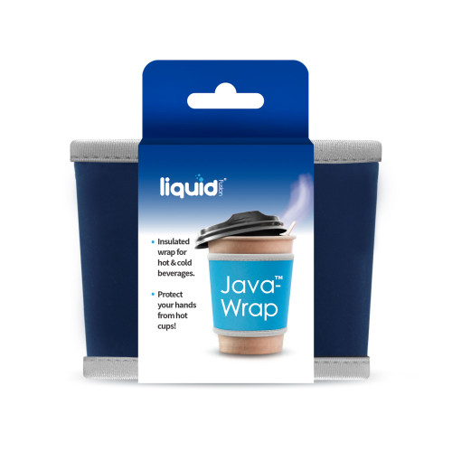 Set of 3 Navy Blue and Gray Java Wrap Travel Coffee Cup Sleeve - IMAGE 1