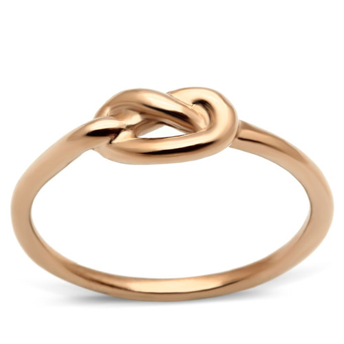 Women's Ion Plated Rose Gold Stainless Steel Knotted Ring - Size 5 (Pack of 2) - IMAGE 1