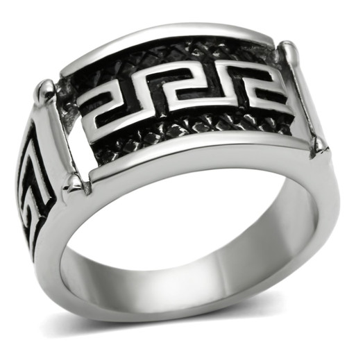 Men's Zig Zag Shaped Stainless Steel Ring - Size 9 (Pack of 2) - IMAGE 1