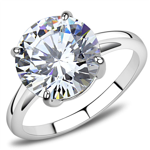 Women's High Polished Stainless Steel Cathedral Engagement Ring with CZ Stone - Size 7 (Pack of 2) - IMAGE 1