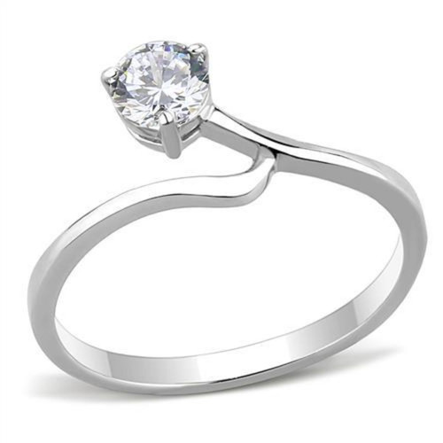 Women's Stainless Steel Classic Solitaire Engagement Ring with Cubic Zirconia - Size 8 (Pack of 2) - IMAGE 1