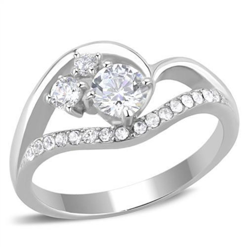 Stainless Steel Pave Women's Engagement Ring with Round CZ - Size 10 (Pack of 2) - IMAGE 1