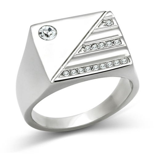 Men's Stainless Steel Ring with Top Grade Crystals - Size 12 (Pack of 2) - IMAGE 1