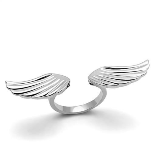 Women's High Polished Wings Design Stainless Steel Ring - Size 5 (Pack of 2) - IMAGE 1