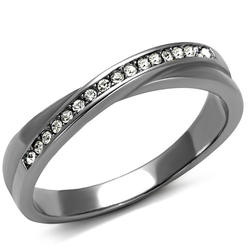 Women's Stainless Steel Infinity Shaped Ring with Crystals - Size 8 (Pack of 2) - IMAGE 1