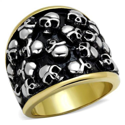 Men's Two Tone Ion Plated Gold Stainless Steel Ring - Size 12 - IMAGE 1