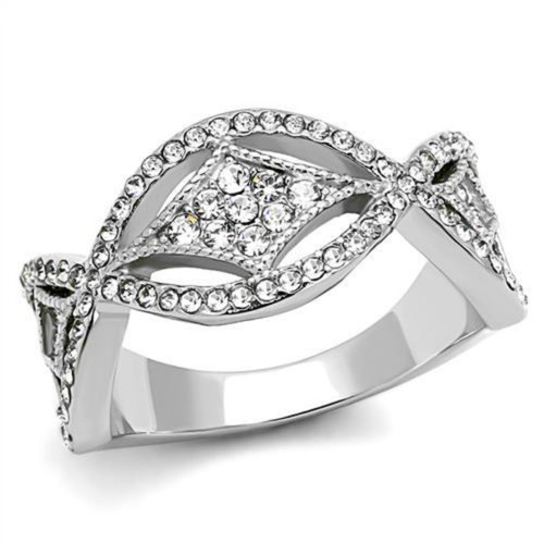 Women's Stainless Steel Pave Ring with Crystals - Size 8 (Pack of 2) - IMAGE 1