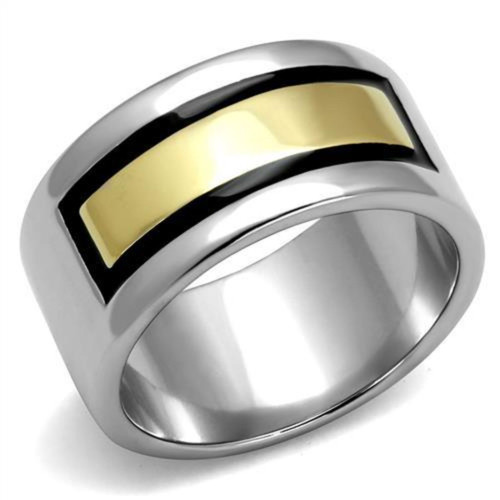 Two Tone Gold Ion Plated Stainless Steel Men's Ring with Black Jet Epoxy - Size 10 (Pack of 2) - IMAGE 1