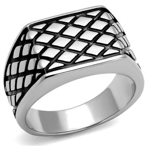 Stainless Steel Men's Ring with Black Jet Epoxy - Size 9 (Pack of 2) - IMAGE 1