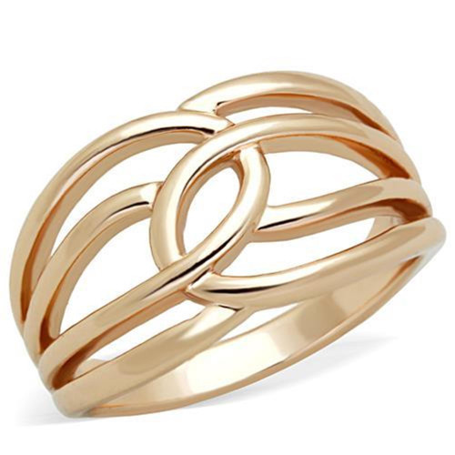Women's Rose Gold Stainless Steel No Stone Engagement Ring - Size 9 (Pack of 2) - IMAGE 1