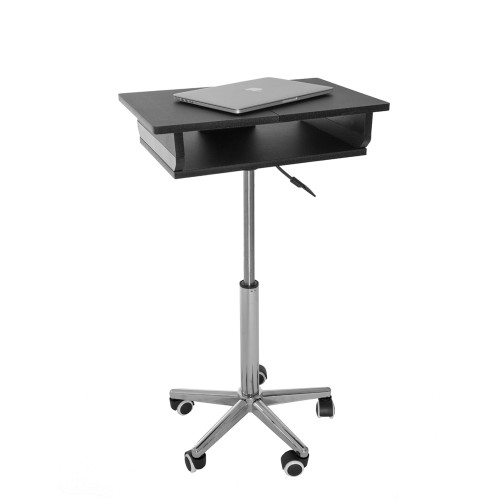 35.75" Black Durable Folding Table Laptop Cart - IMAGE 1