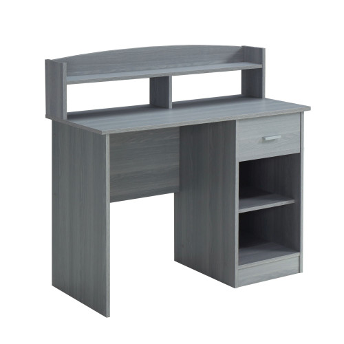 40.5" Gray Unique Techni Mobili Modern Office Desk with Hutch - IMAGE 1