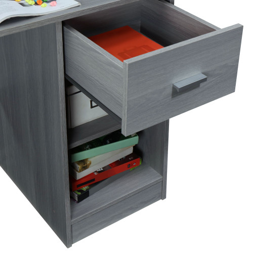 40.5" Gray Unique Techni Mobili Modern Office Desk with Hutch