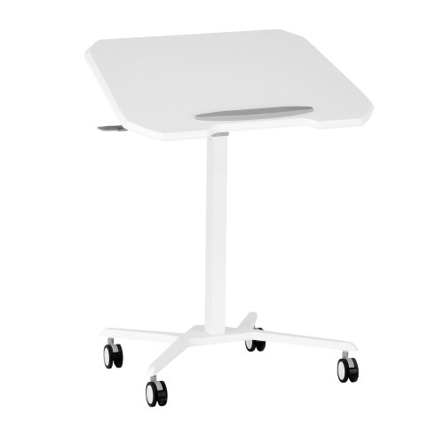 42.5" White Durable Rolling Adjustable and Tiltable Laptop Cart - IMAGE 1