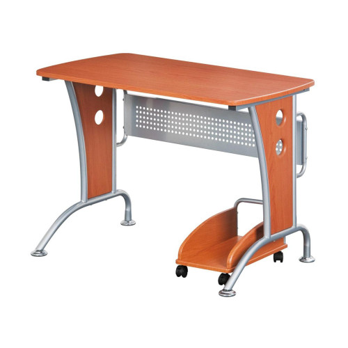 44" Brown and Gray Durable L-Shaped Computer Desk - IMAGE 1